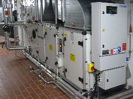 The supply air in seven HVAC units in the basement is moistened with Condair hybrid humidifiers.